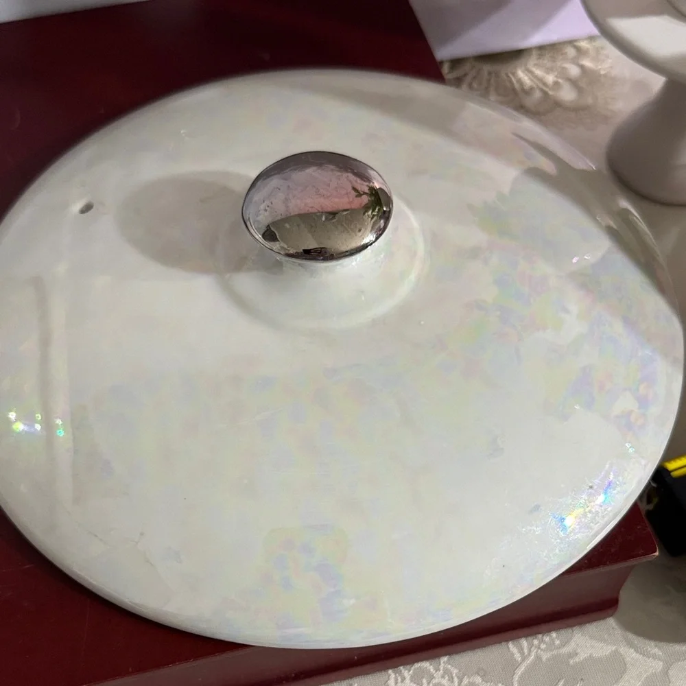 Vintage Royal Rochester Lusterware Casserole Dish: Iridescent Ceramic Ovenware